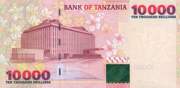 Купюра номиналом 10000 танзанийских шиллингов, обратная сторона